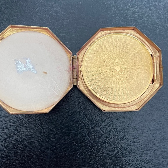 Vintage 1920/30s Gold Compact w Mirror & rouge. Richard Hudnut. MOIRET Paris. - Picture 4 of 7